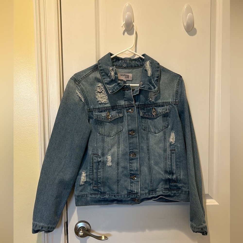 Distressed Light Denim Jacket